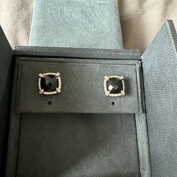 David Yurman Chatelaine earrings with black onyx and diamonds - Picture 3 of 9